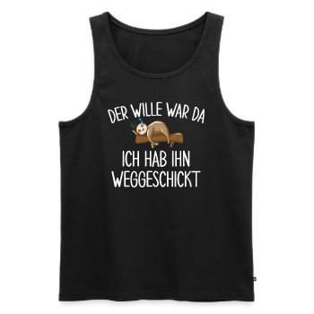 Der Wille War Da Ich Habe Ihn Weggeschickt - Männer Premium Bio Tank Top - Schwarz - Vorne - AI Model Male 178 light (178cm)
