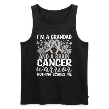 Brain Tumor Ribbon Month Grandpa Granddad - Männer Premium Bio Tank Top - Schwarz - Vorne - Michal (187cm)