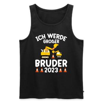 Ich Werde Großer Bruder 2023 - Männer Premium Bio Tank Top - Schwarz - Vorne - Michal (187cm)