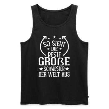 So Sieht Die Beste Große Schwester Der Welt Aus - Männer Premium Bio Tank Top - Schwarz - Vorne - Michal (187cm)