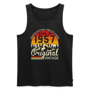 Einzigartig in seiner Art geboren 1957 Original Jahrgang - Männer Premium Bio Tank Top - Schwarz - Vorne - Michal (187cm)