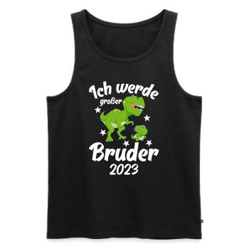 Ich Werde Großer Bruder 2023 - Männer Premium Bio Tank Top - Schwarz - Vorne - AI Model Male 178 light (178cm)