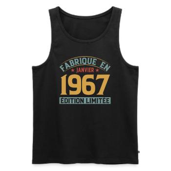 Fabriqué En Janvier 1967 Édition Limitée - Débardeur bio Premium Homme - noir - Devant - Michal (187cm)