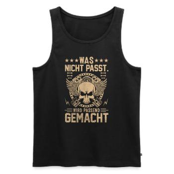 Was Nicht Passt Wird Passend Gemacht - Männer Premium Bio Tank Top - Schwarz - Vorne - AI Model Male 178 light (178cm)