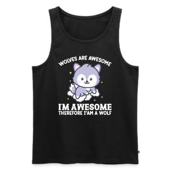 Ich bin großartig, also bin ich ein Wolf - Männer Premium Bio Tank Top - Schwarz - Vorne - AI Model Male 178 light (178cm)