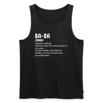 Baba Turkish Father Baba - Männer Premium Bio Tank Top - Schwarz - Vorne - AI Model Male 178 light (178cm)