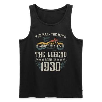 L'homme Le Mythe La Légende Né En 1930 Cadeau - Débardeur bio Premium Homme - noir - Devant - Michal (187cm)
