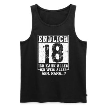 18th Birthday Boy Girl 18 Years Funny Gift - Männer Premium Bio Tank Top - Schwarz - Vorne - Michal (187cm)