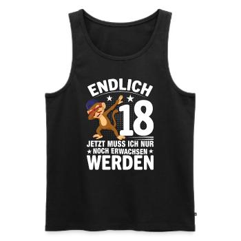 18 Years Boy Girl Man 18th Birthday Finally 18 - Männer Premium Bio Tank Top - Schwarz - Vorne - AI Model Male 178 light (178cm)