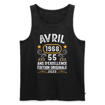 Birthday Vintage Gift Idea April 1968 55 - Men's Premium Organic Tank Top - black - Front - Michal (187cm)