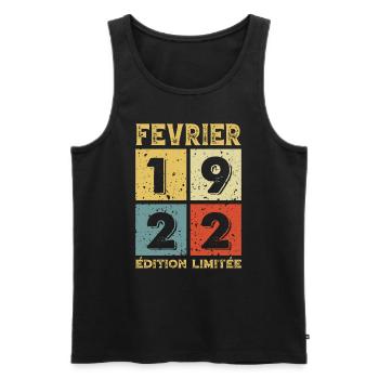 Geburtstag Vintage Geschenkidee Februar 1922 - Männer Premium Bio Tank Top - Schwarz - Vorne - Michal (187cm)