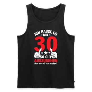 30th Birthday Man Woman 30 Years 1993 Decorative - Männer Premium Bio Tank Top - Schwarz - Vorne - Michal (187cm)