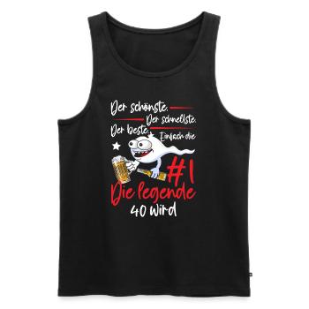 40th Birthday 40 Years Women's Men's Saying Funny - Männer Premium Bio Tank Top - Schwarz - Vorne - Michal (187cm)