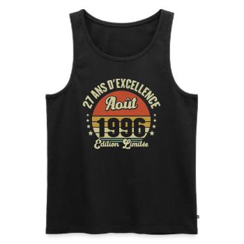 August 1996 27 Jahre Jubiläumsgeschenk - Männer Premium Bio Tank Top - Schwarz - Vorne - Michal (187cm)