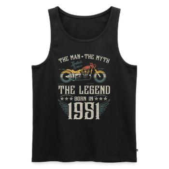 L'homme Le Mythe La Légende Né En 1951 Cadeau - Débardeur bio Premium Homme - noir - Devant - Michal (187cm)