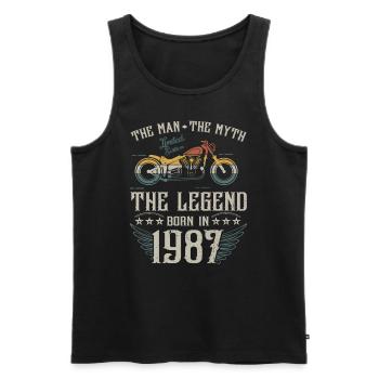 L'homme Le Mythe La Légende Né En 1987 Cadeau - Débardeur bio Premium Homme - noir - Devant - Michal (187cm)