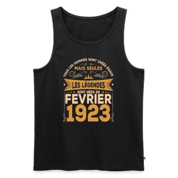 Les Légendes Sont Nées En Février 1923 - Débardeur bio Premium Homme - noir - Devant - Michal (187cm)