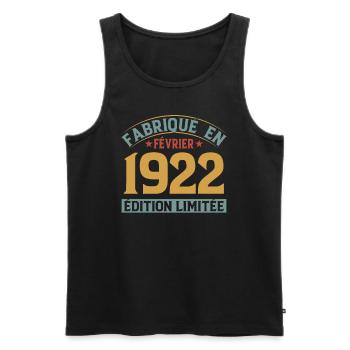 Fabriqué En Février 1922 Édition Limitée - Débardeur bio Premium Homme - noir - Devant - Michal (187cm)