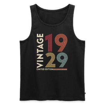 BAUJAHR 1929 - Männer Premium Bio Tank Top - Schwarz - Vorne - AI Model Male 178 light (178cm)