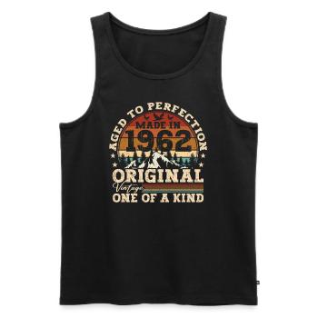 Geboren 1962 Vintage Geburtstag Retro Geschenk - Männer Premium Bio Tank Top - Schwarz - Vorne - Michal (187cm)