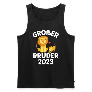 Großer Bruder 2023 - Männer Premium Bio Tank Top - Schwarz - Vorne - Michal (187cm)