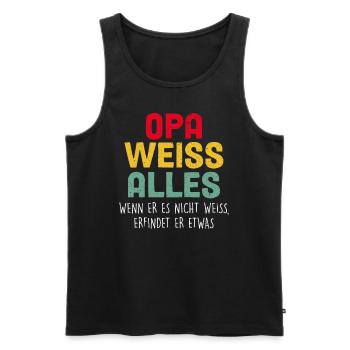 Opa Weiss Alles - Männer Premium Bio Tank Top - Schwarz - Vorne - Michal (187cm)