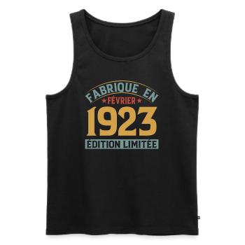 Fabriqué En Février 1923 Édition Limitée - Débardeur bio Premium Homme - noir - Devant - Michal (187cm)