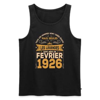 Les Légendes Sont Nées En Février 1926 - Débardeur bio Premium Homme - noir - Devant - Michal (187cm)