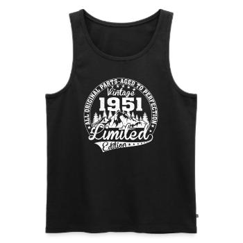 Born 1951 All original pieces Retro gift - Men's Premium Organic Tank Top - black - Front - AI Model Male 178 light (178cm)