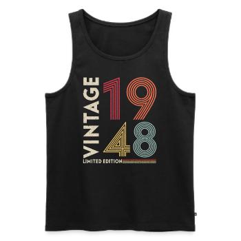 Millésime 1948 Edition limitée - Débardeur bio Premium Homme - noir - Devant - AI Model Male 178 light (178cm)