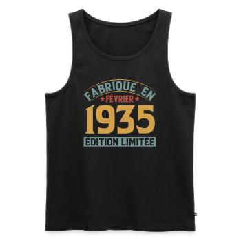 Fabriqué En Février 1935 Édition Limitée - Débardeur bio Premium Homme - noir - Devant - Michal (187cm)