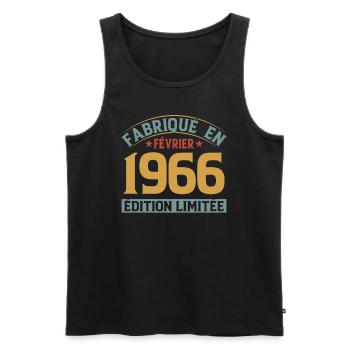 Fabriqué En Février 1966 Édition Limitée - Débardeur bio Premium Homme - noir - Devant - Michal (187cm)