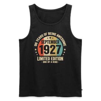 September 1927 26 Years Anniversary Vintage Gift - Men's Premium Organic Tank Top - black - Front - Michal (187cm)