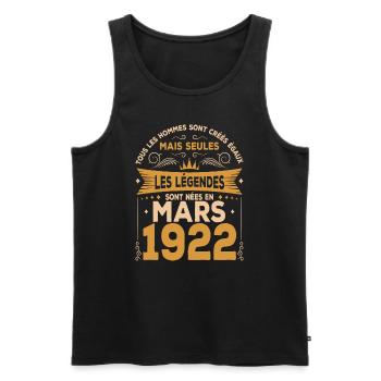 Les Légendes Sont Nées En Mars 1922 - Débardeur bio Premium Homme - noir - Devant - Michal (187cm)