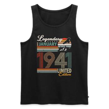 Birthday present born in January 1941 - Men's Premium Organic Tank Top - black - Front - Michal (187cm)