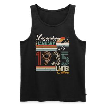 Januar 1935 Geburtstag Mann - Männer Premium Bio Tank Top - Schwarz - Vorne - Michal (187cm)