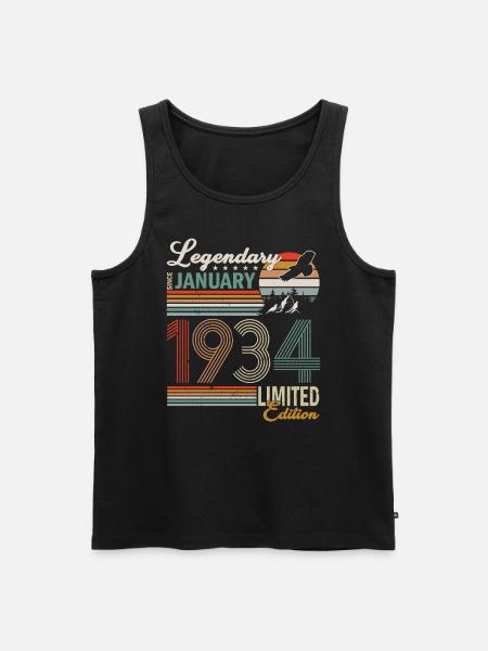 January 1934 Birthday man - Men's Premium Organic Tank Top - black
