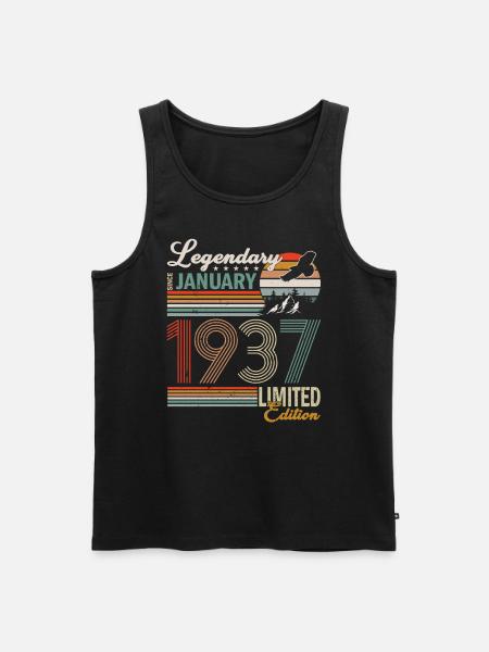 January 1937 Birthday Man - Men's Premium Organic Tank Top - black
