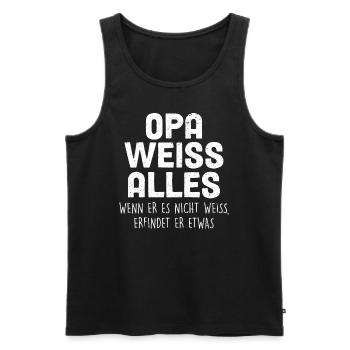 Opa Weiss Alles - Männer Premium Bio Tank Top - Schwarz - Vorne - Michal (187cm)