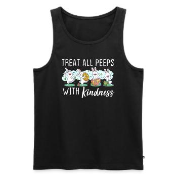 Treat All Peeps With Kindness Easter Teacher Gift - Men's Premium Organic Tank Top - black - Front - AI Model Male 178 light (178cm)
