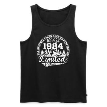 Original seit 1984 Vintage Retro Geburtstag - Männer Premium Bio Tank Top - Schwarz - Vorne - Michal (187cm)