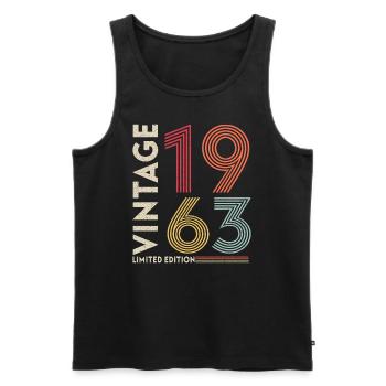 Geburtsjahr 1963 Vintage Geburtstag Legende 1963 - Männer Premium Bio Tank Top - Schwarz - Vorne - Michal (187cm)