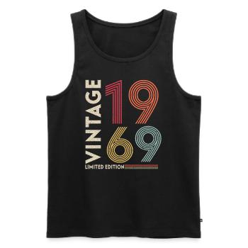 Vintage 1969 - Männer Premium Bio Tank Top - Schwarz - Vorne - Michal (187cm)