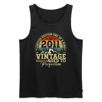 Geburtstag Limited Edition 2011 - Männer Premium Bio Tank Top - Schwarz - Vorne - Michal (187cm)