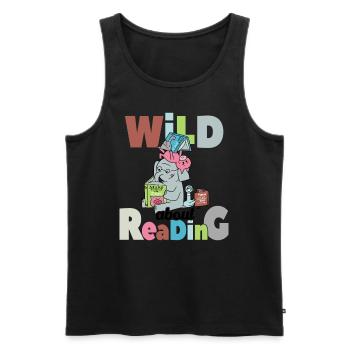 Wild About Reading Teacher Back To School - Men's Premium Organic Tank Top - black - Front - Michal (187cm)