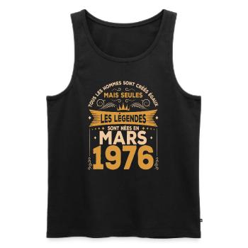 Mars 1976 anniversaire mars 1976 vintage 1976 - Débardeur bio Premium Homme - noir - Devant - Michal (187cm)