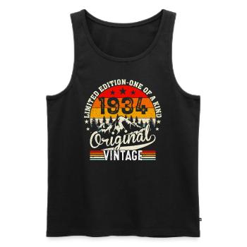 Eine Legende Edler Jahrgang 1934 - Männer Premium Bio Tank Top - Schwarz - Vorne - Michal (187cm)