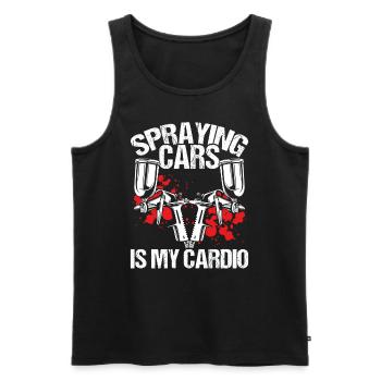 Car Painter Spraying Cards is my Cardio Painting - Men's Premium Organic Tank Top - black - Front - AI Model Male 178 light (178cm)