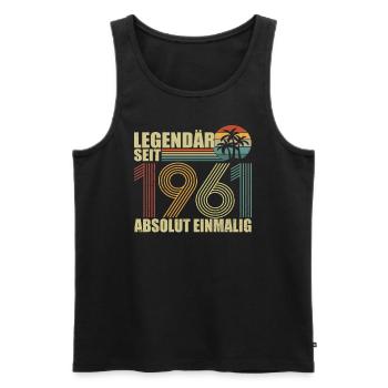 Oldtimer Baujahr 1961 Geburtstagsspruch - Männer Premium Bio Tank Top - Schwarz - Vorne - Michal (187cm)