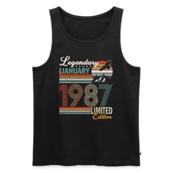 Januar 1987 geboren - Männer Premium Bio Tank Top - Schwarz - Vorne - AI Model Male 178 light (178cm)